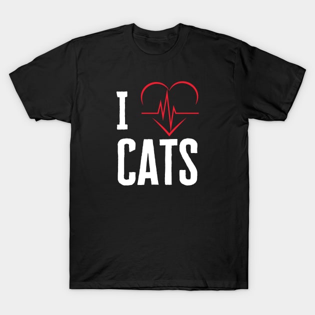 I Heart Cats T-Shirt by HobbyAndArt